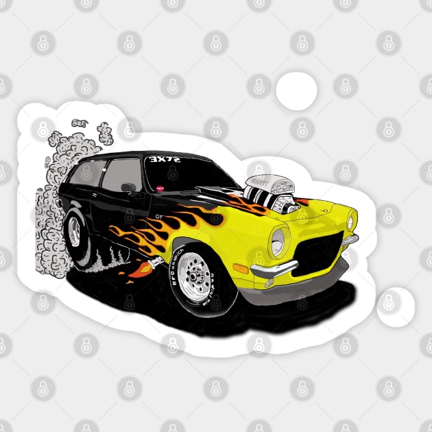 Chevy Vega Sticker by curtskartoons